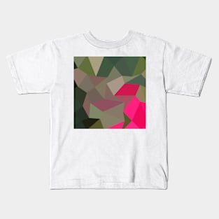 Cerise Red Green Abstract Low Polygon Background Kids T-Shirt